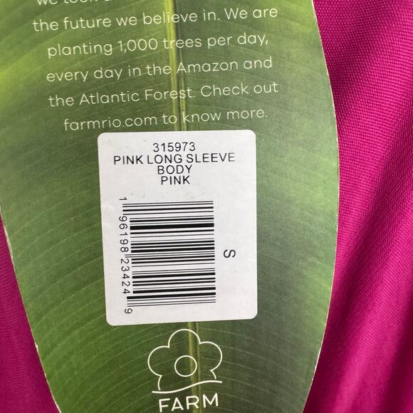 Farm Rio Long Sleeve Bodysuit in Pink - Picture 8 of 8